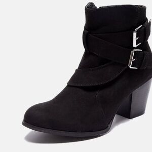 Luoika Women's Wide Width Ankle Boots, Extra Mid Heel Side Zipper..